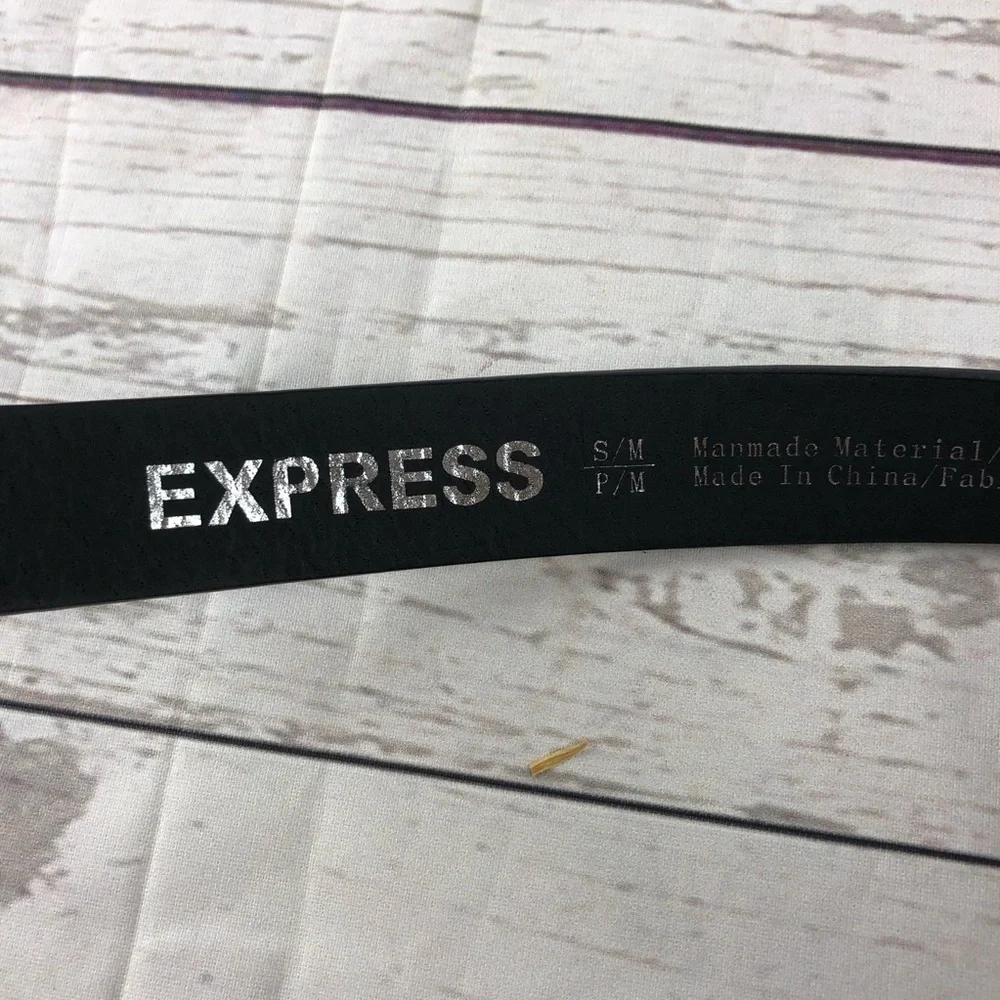 EXPRESS Forged Silver Buckle Belt S/M